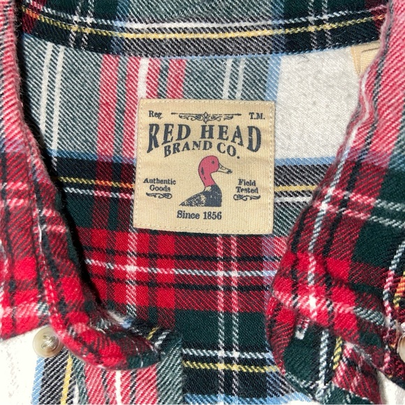 Red head brand co Red green flannel long sleeve shirt - Picture 2 of 5